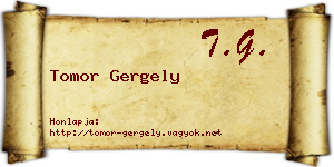 Tomor Gergely névjegykártya